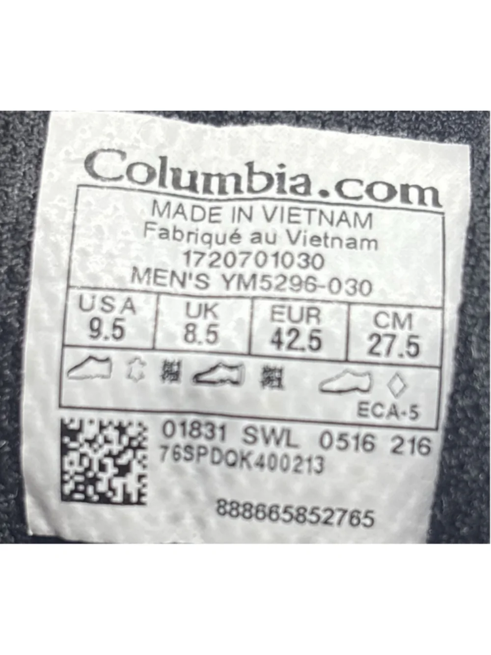 Columbia Access Point Mid Waterproof Hiking Boots Mens 9.5 Gray YM5296-030